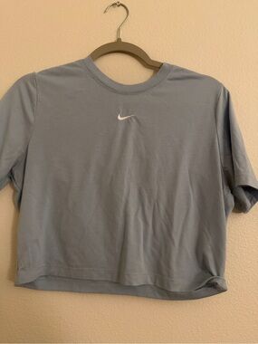 Nike Light Blue Cropped Crewneck Tee